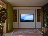 Nábytková stěna s TV a sklopnou postelí masiv dub